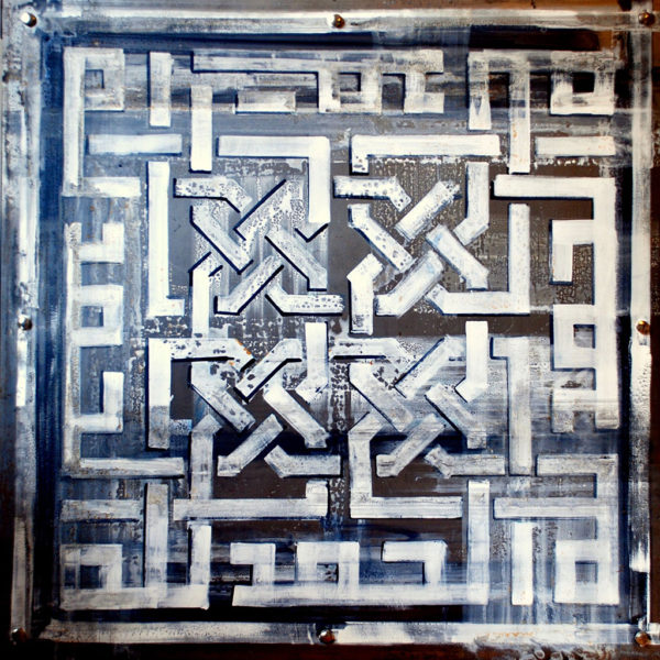 "Labyrinth" Acrylic On Iron - 100x100 2015