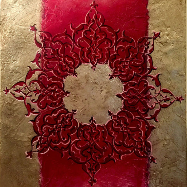 "Ruby" Fresco On Canvas And Gold Leaf - 80x100 2016