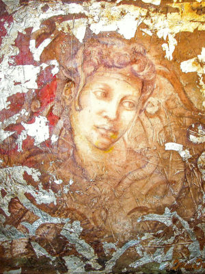 The Thought - Fresco On Canvas And Silver Leaf 2008