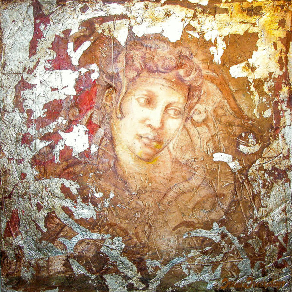 The Thought - Fresco On Canvas And Silver Leaf 2008