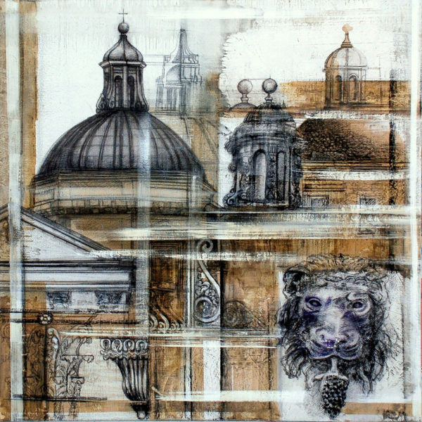 View Of The Church Madonna Dei Monti - Mixed Technique 100x100 2014